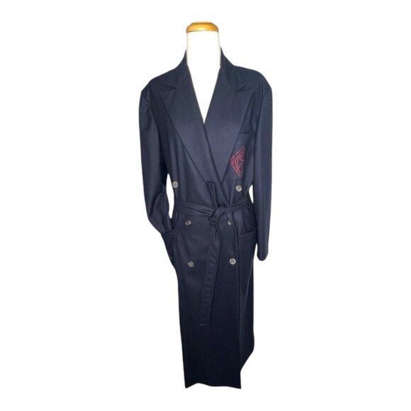 Ralph Lauren Jackets & Blazers - Ralph Lauren Womens Wool Blend Belted Trench Coat With Monogram Patch Size 10